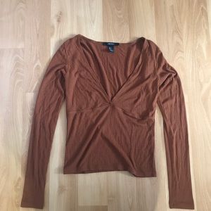 Brown forever21 long sleeve top